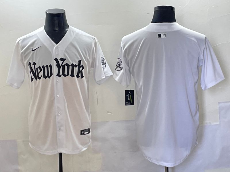 Men 2025 New York Yankees Blank White Five generations Joint Name Nike MLB Jersey style 102->new york yankees->MLB Jersey